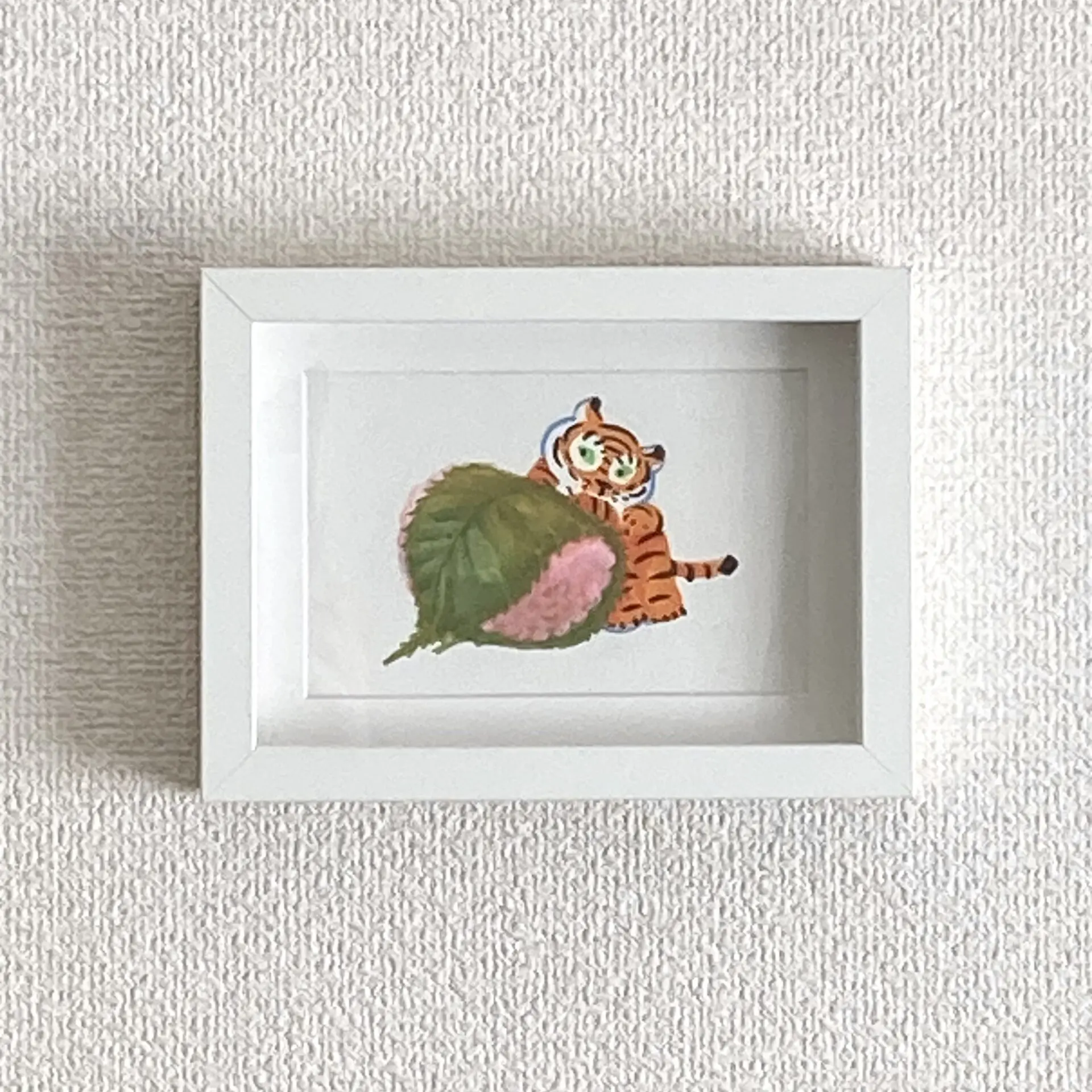 希少 野鳥 絵画 イラスト 原画 セット ウッド フレーム 新品 額装 青い鳥のカノン」10×10cm 〈ウッドバーニングアートフレーム